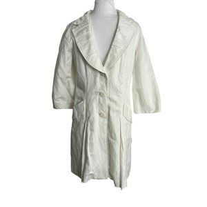 Cabi Womens Coat Jacket Size Small Ivory Style 405 Artist Tunic Style Lined
